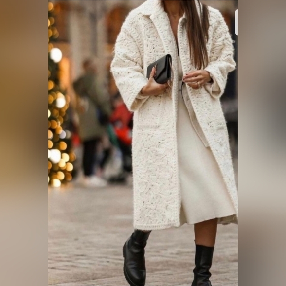 Zara Limited Edition Structured Wool Blended Long Coat - Picture 4 of 9